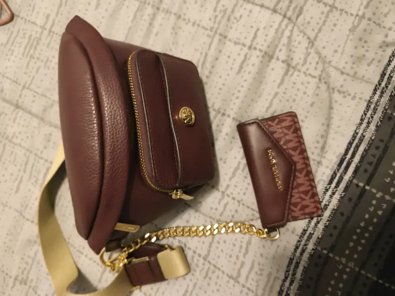 Riñonera de cuero Michael Kors burdeos - 2