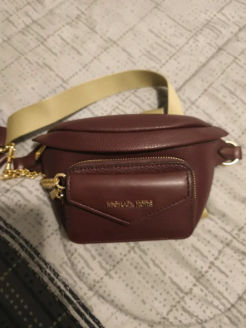 Riñonera de cuero Michael Kors burdeos - 4