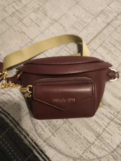 Riñonera de cuero Michael Kors burdeos - miniatura 4