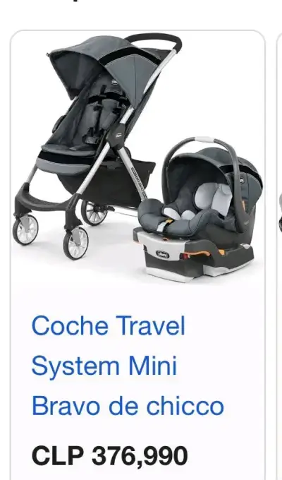 Coche de bebé Chicco mini Bravo con silla de auto - miniatura 6