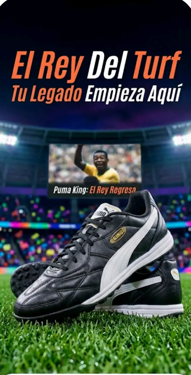 Zapatillas de fútbol Puma King negras y blancas - 1