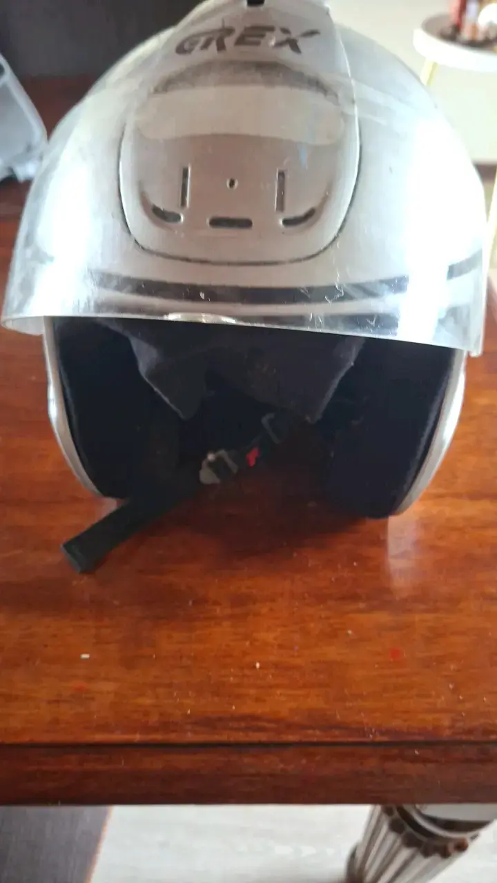 Casco de moto gris Grex con visera - 5
