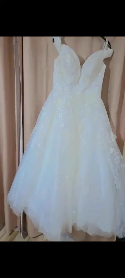 Vestido de Novia Blanco con Encaje - miniatura 4