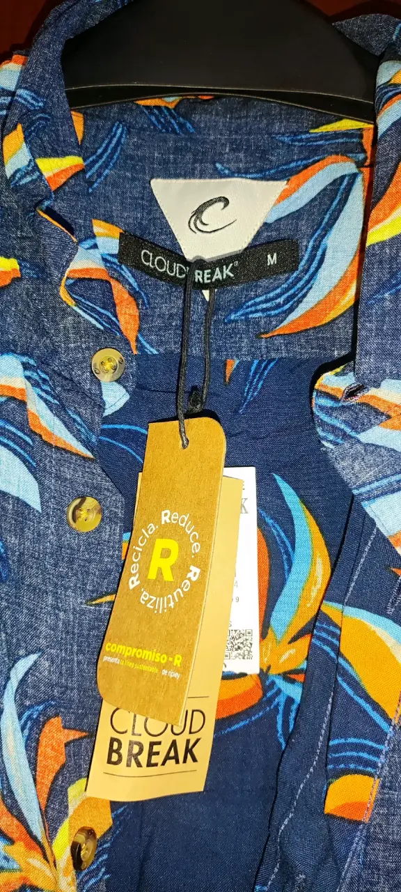 Camisa estampada Cloud Break azul tropical - 1