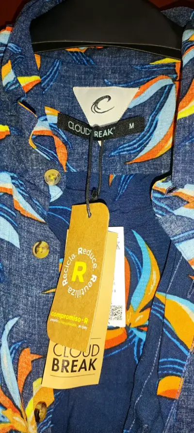 Camisa estampada Cloud Break azul tropical - miniatura 1