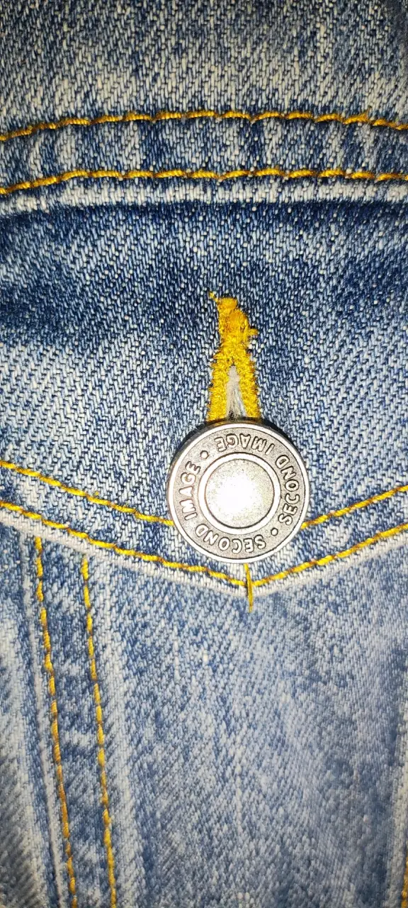 ChaquetJeans de mezclilla azul  costuras amarilla - 1