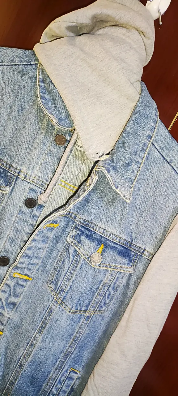 ChaquetJeans de mezclilla azul  costuras amarilla - 3