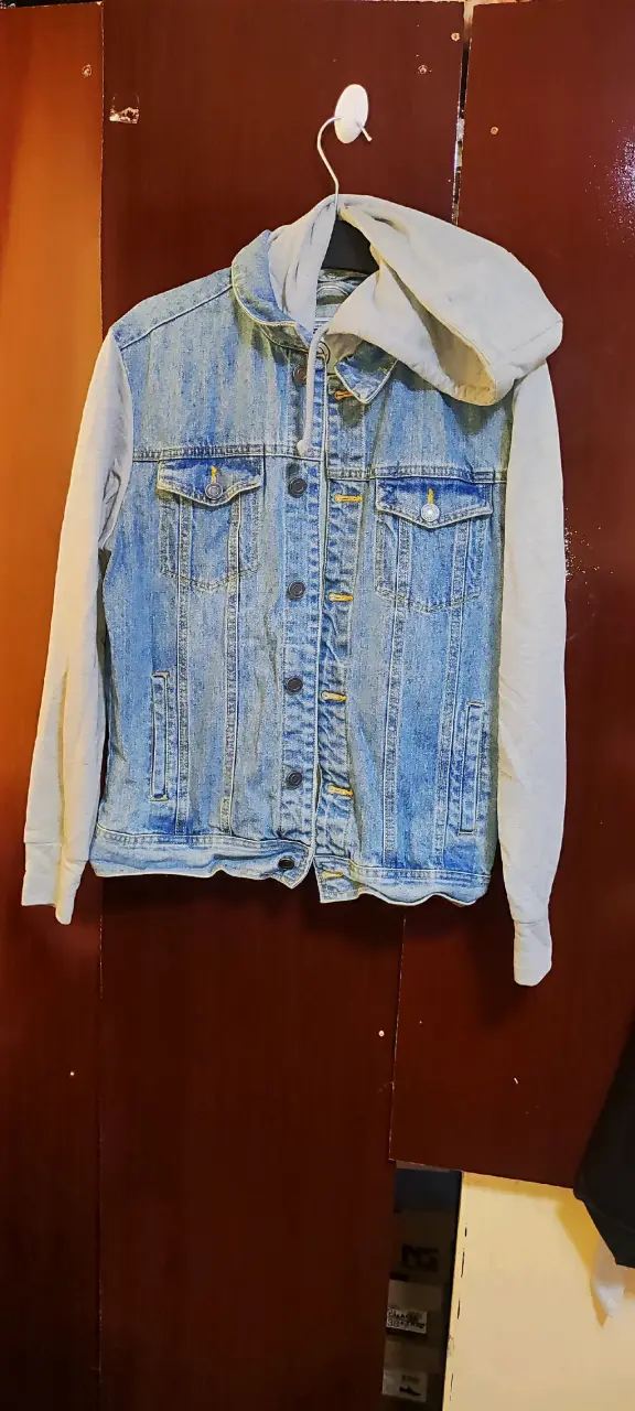 ChaquetJeans de mezclilla azul  costuras amarilla - 4