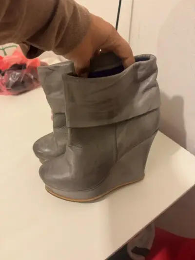 Botines de Cuña Grises para Mujer - miniatura 1