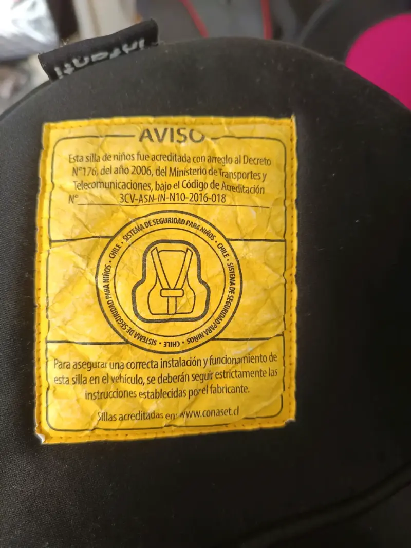 Asiento de Auto Infantil Infanti N106 Negro y Rosado - 6