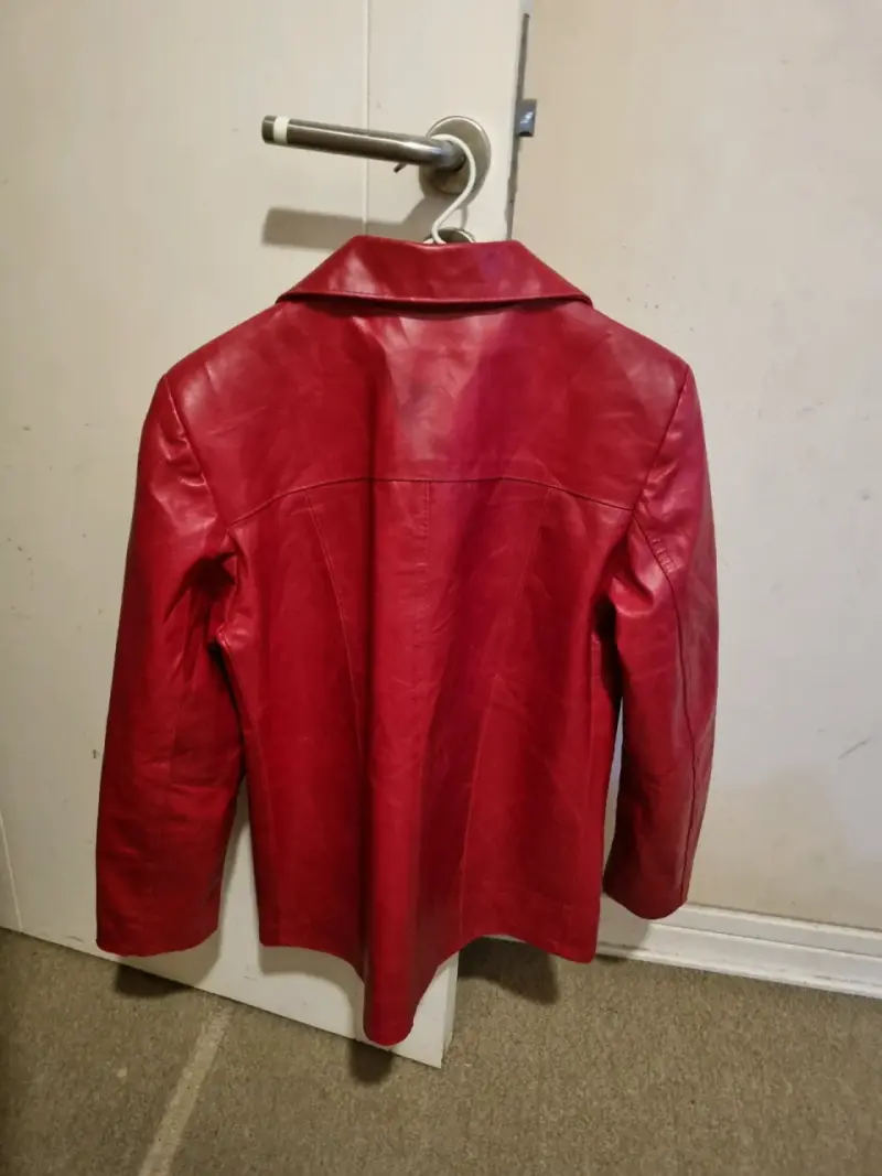 Chaqueta de cuero roja Ferrone para mujer - 2