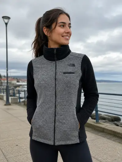 polar The North Face gris y negra - miniatura 1