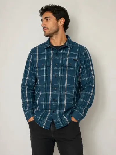 Camisa de franela a cuadros azul Helly Hansen para hombre - miniatura 1