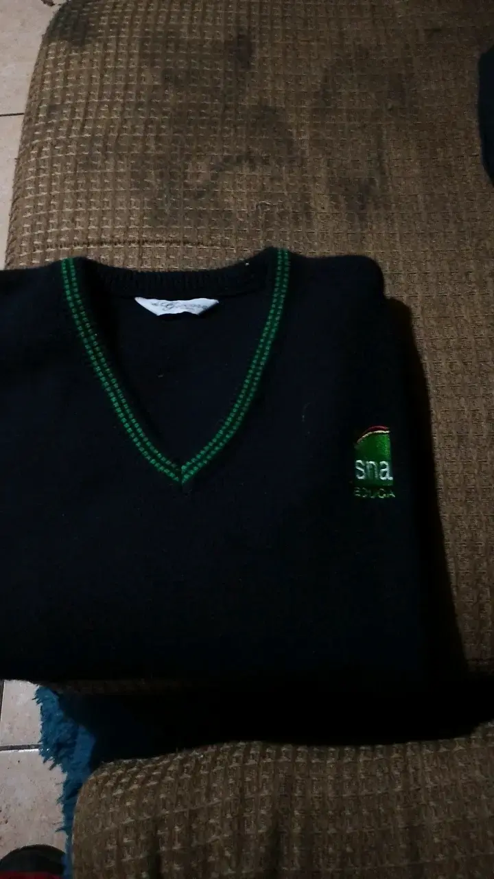 Suéter negro con bordado verde - 1
