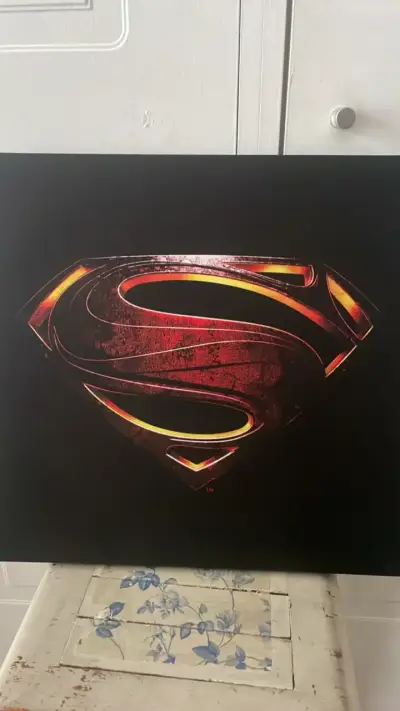 Cuadro decorativo logo Superman en lienzo - miniatura 1