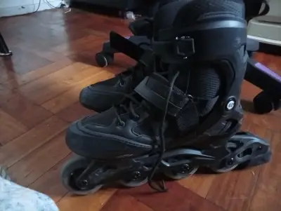 Patines en línea negros talla 40 decathlon - miniatura 1