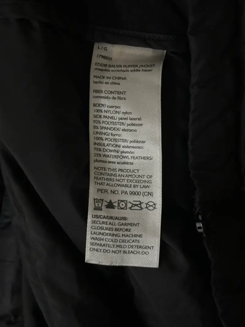Chaqueta de plumas negra Eddie Bauer con capucha - 5