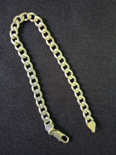 Pulsera de plata estilo cadena gruesa - miniatura 1