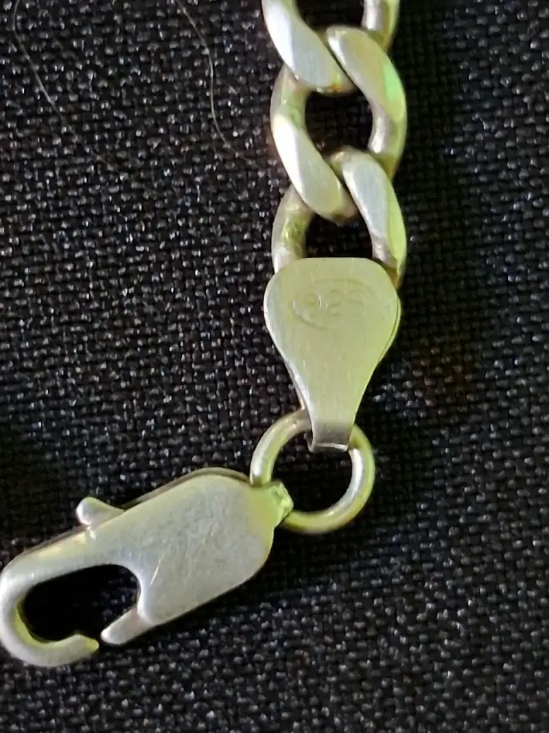Pulsera de plata estilo cadena gruesa - 3