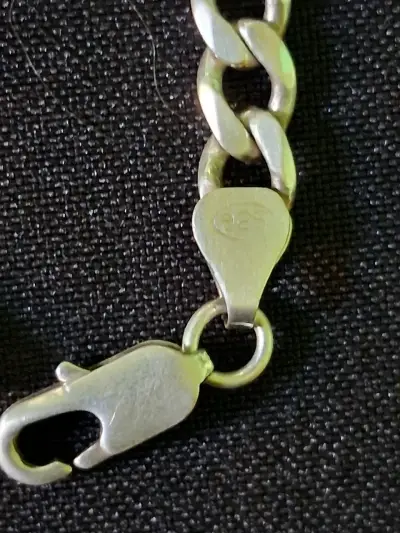 Pulsera de plata estilo cadena gruesa - miniatura 3
