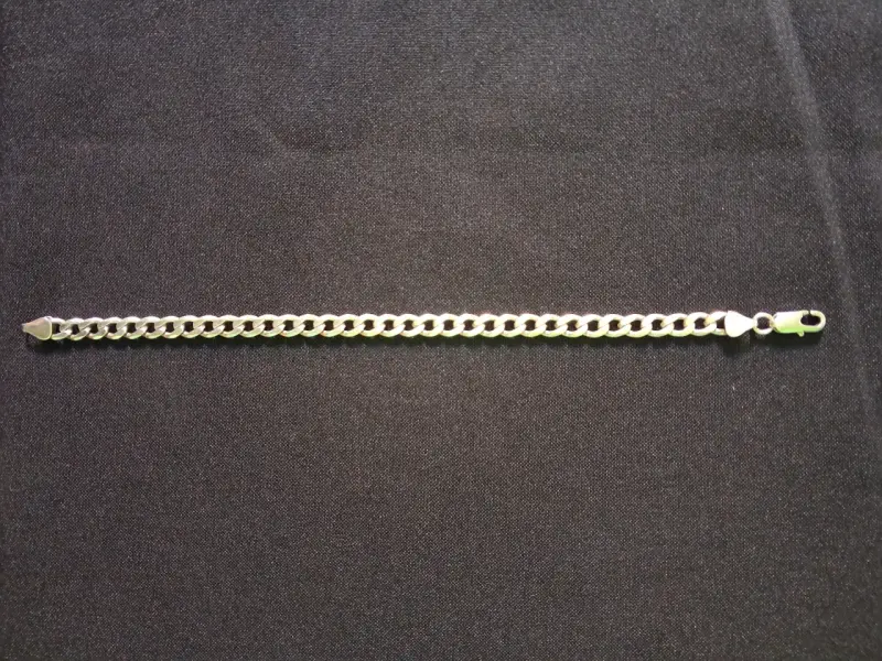 Pulsera de plata estilo cadena gruesa - 5