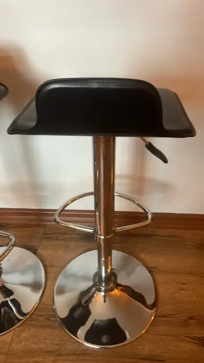 Set de 2 sillas de bar ajustables negras - miniatura 3