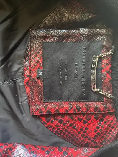 Chaqueta de cuero Philipp Plein Rojo - miniatura 3