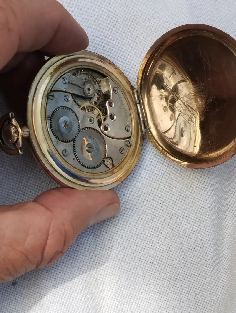 Reloj de Bolsillo Longines Antiguo oro micronado - 5