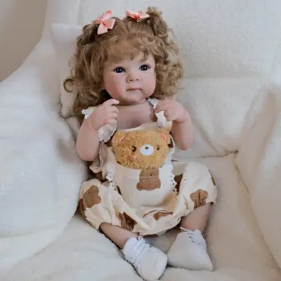 Muñeca Reborn de Vinilo con Vestido de Osito - miniatura 1