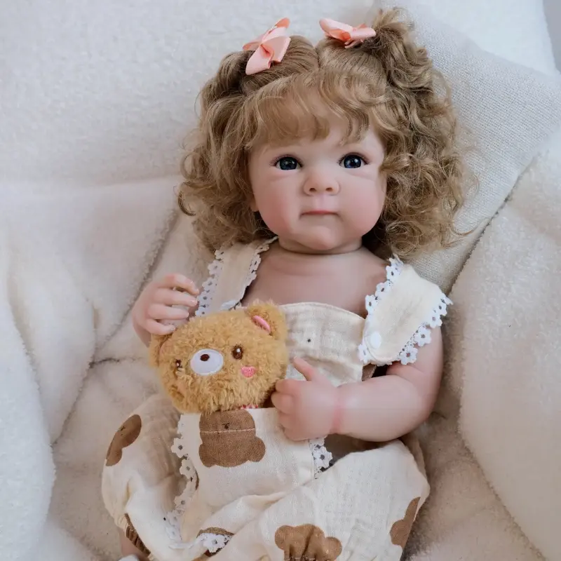 Muñeca Reborn de Vinilo con Vestido de Osito - 3