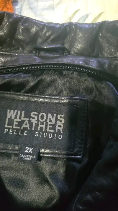 Abrigo de cuero negro Wilsons Leather para hombre - miniatura 2