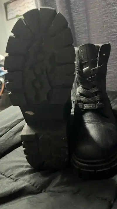 Botas negras de cuero para mujer Teener - miniatura 4