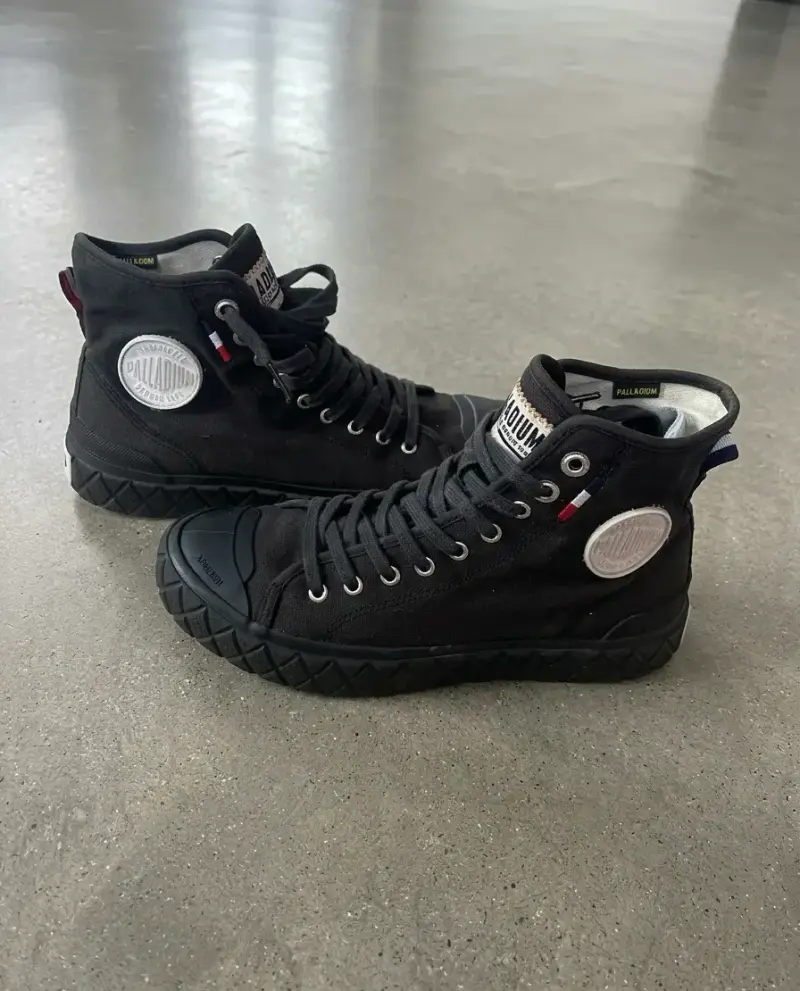 Zapatillas altas negras Palladium de lona - 3