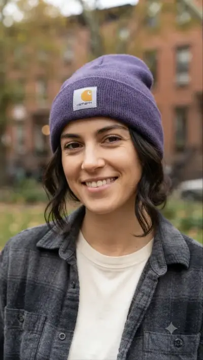 Gorro de lana morado Carhartt - miniatura 1