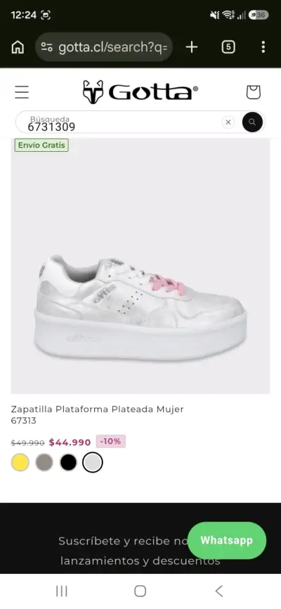 Zapatillas deportivas plateadas con cordones rosas para mujer - miniatura 5