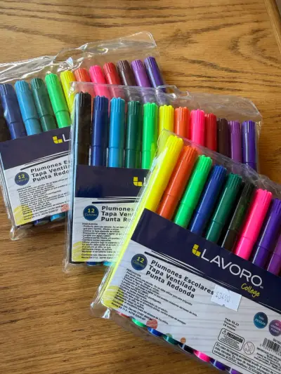 Pack x3 Set de Plumones Escolares 12 Colores - miniatura 1
