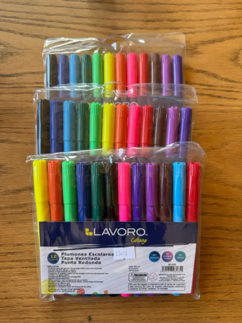 Pack x3 Set de Plumones Escolares 12 Colores - 2