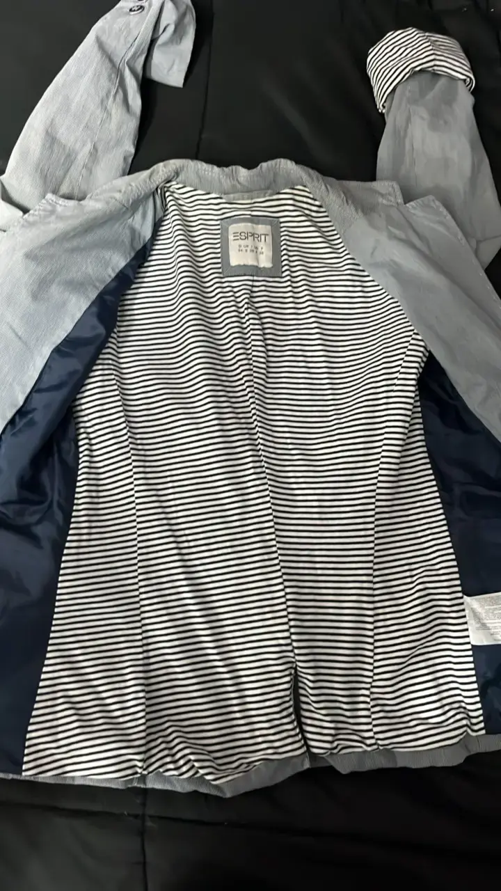 Blazer gris de mujer Esprit con forro a rayas - 2