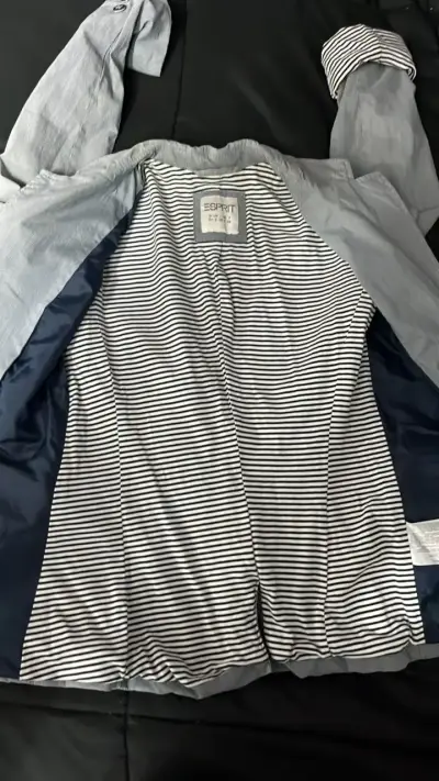Blazer gris de mujer Esprit con forro a rayas - miniatura 2