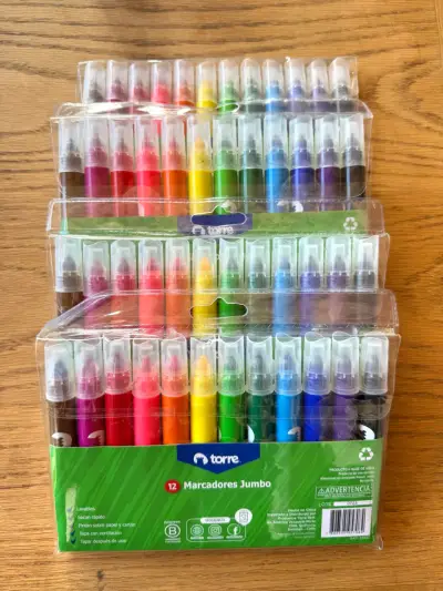 Pack x4 Set de 12 marcadores jumbo lavables Torre - miniatura 1