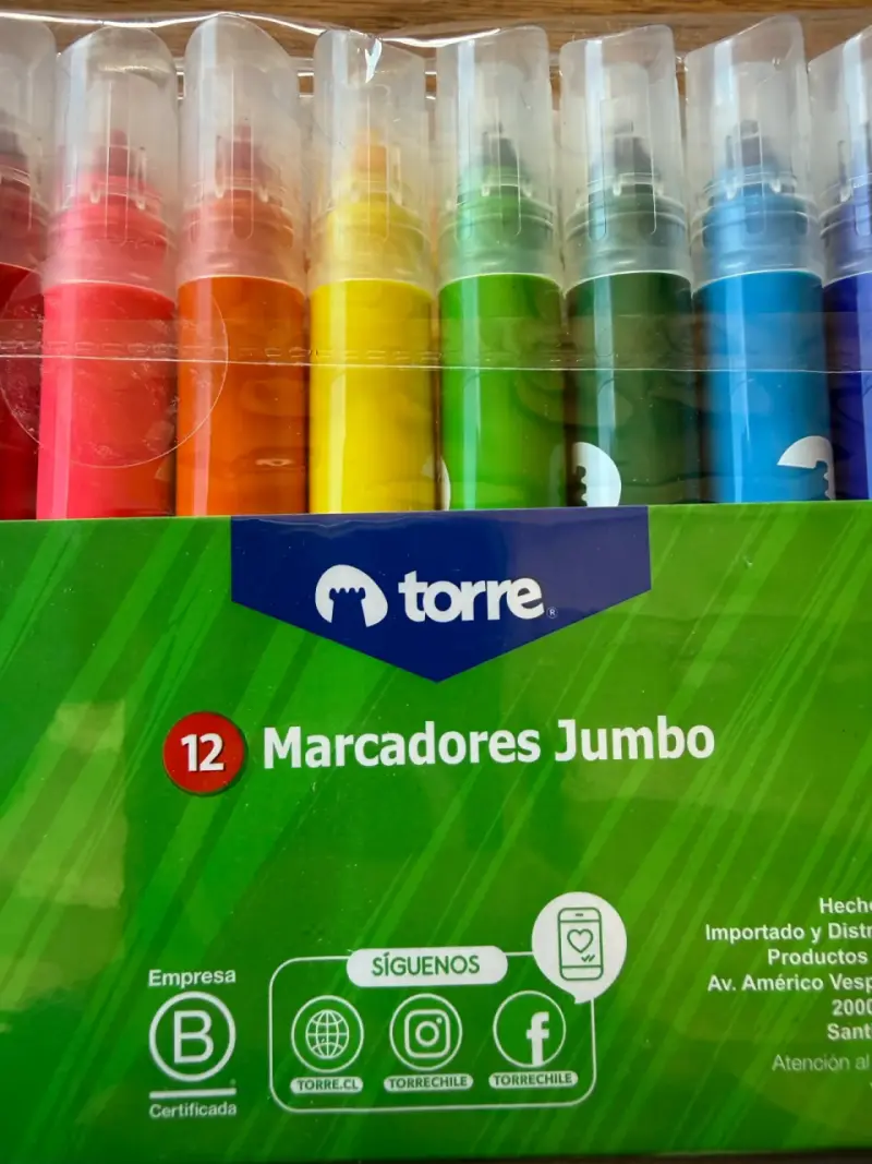 Pack x4 Set de 12 marcadores jumbo lavables Torre - 2
