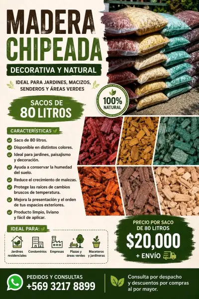 Madera Chipeada Decorativa 80 Litros - miniatura 1