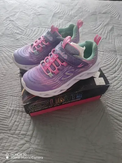 Zapatillas Skechers S Lights Niña Moradas - miniatura 1
