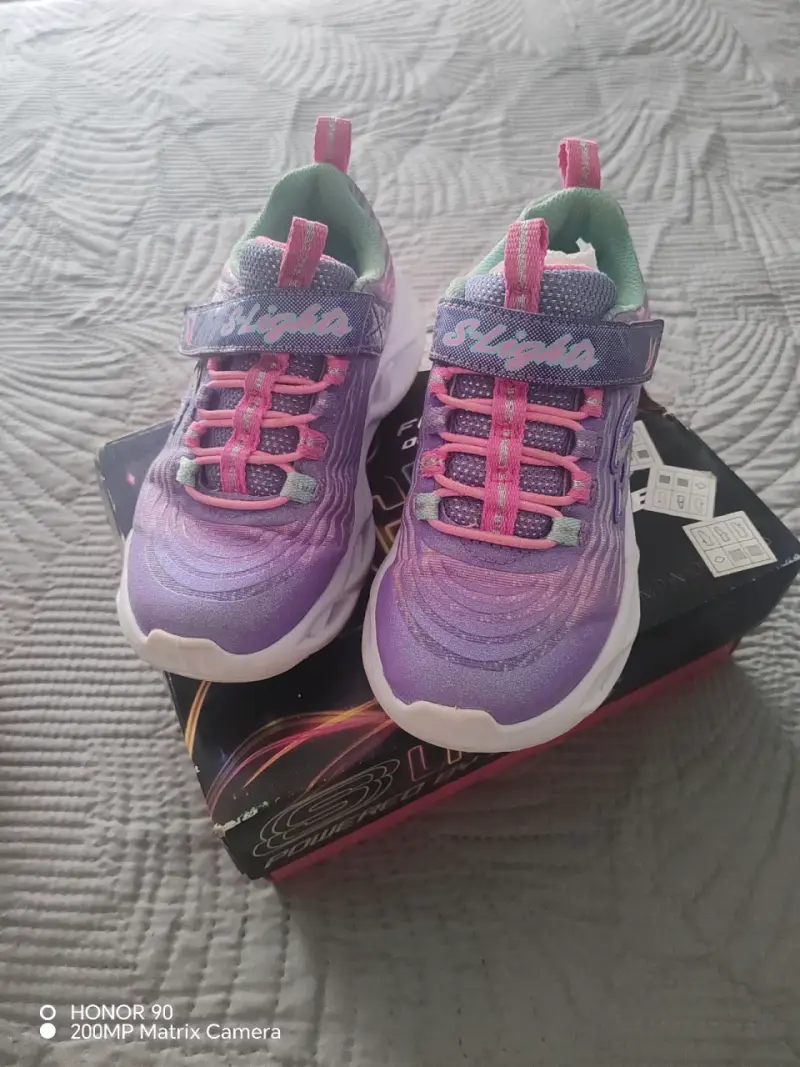 Zapatillas Skechers S Lights Niña Moradas - 2