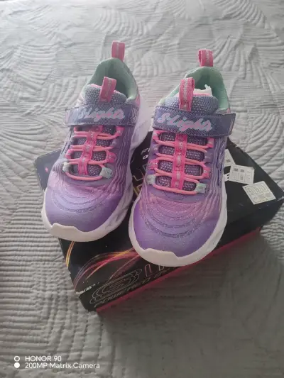 Zapatillas Skechers S Lights Niña Moradas - miniatura 2