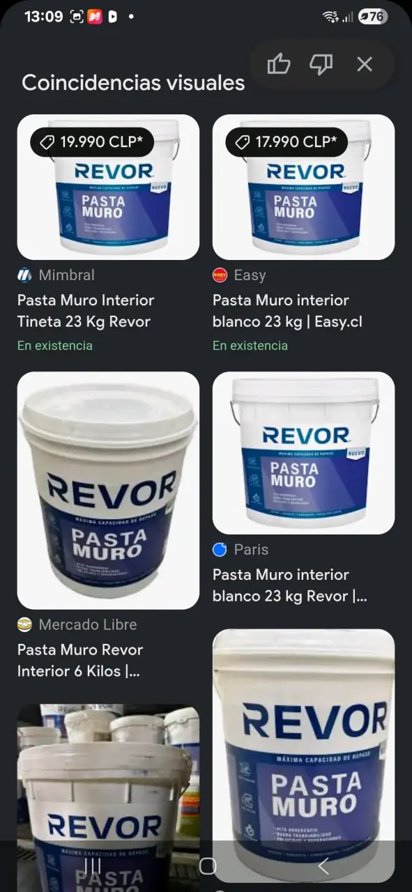 Pasta muro Revor alta adherencia 23 kg - 2