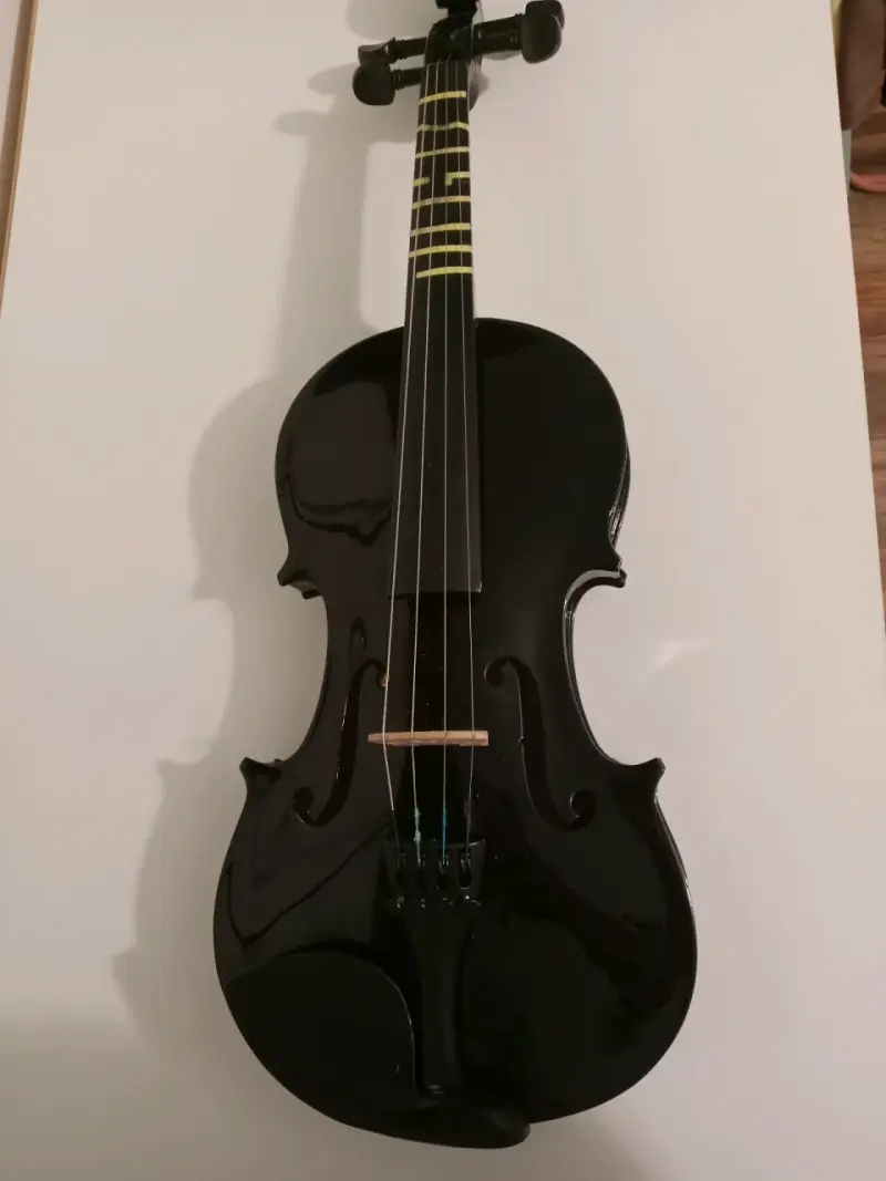 Violín negro con estuche y arco - 1