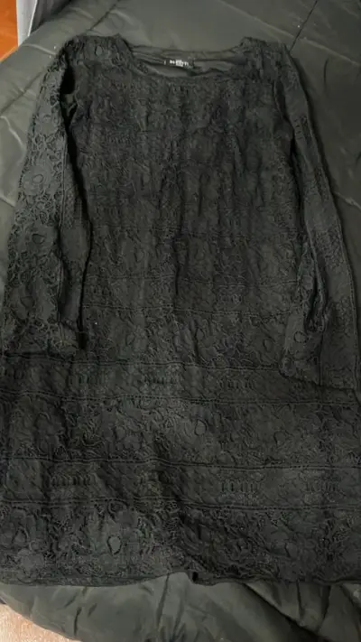 Vestido de encaje negro Benotti - miniatura 1