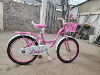 Bicicleta infantil rosa con canasto Loops - miniatura 1