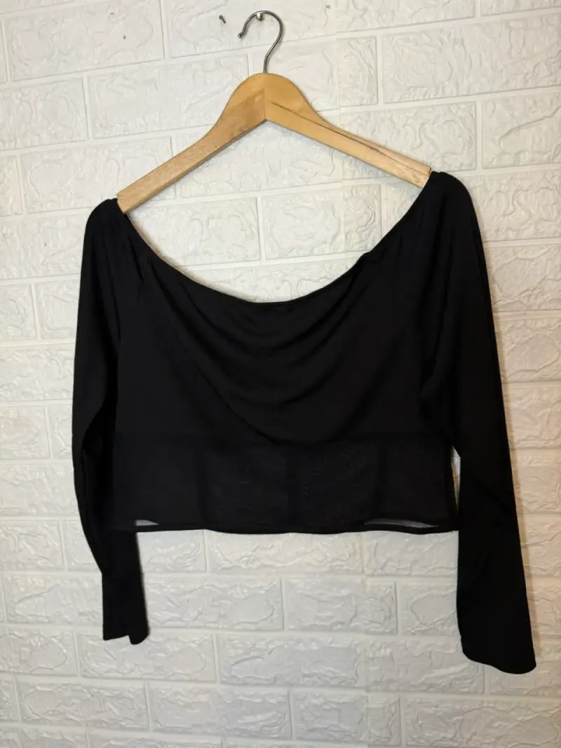 Top negro con transparencia SHEIN - 5